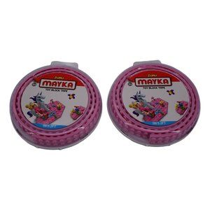 Mayka Toy Block Tape Set of 2 Pink, 2 Stud 1M/3.2